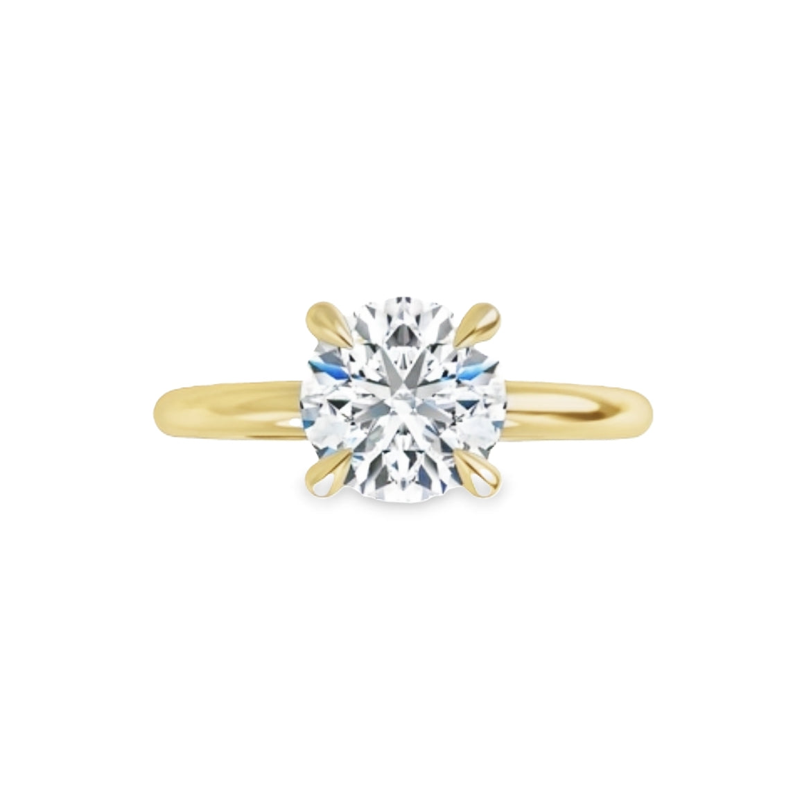 14K Yellow Gold Diamond Solitaire Engagement Ring