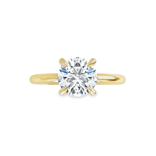 14K Yellow Gold Diamond Solitaire Engagement Ring