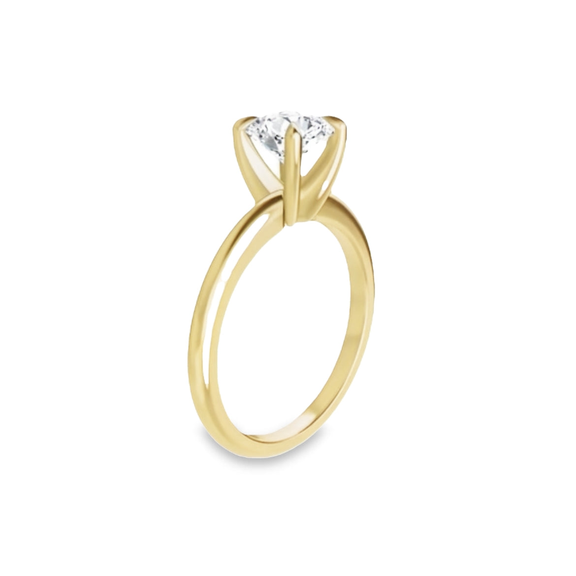 14K Yellow Gold Diamond Solitaire Engagement Ring