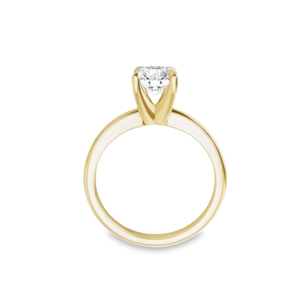 14K Yellow Gold Diamond Solitaire Engagement Ring