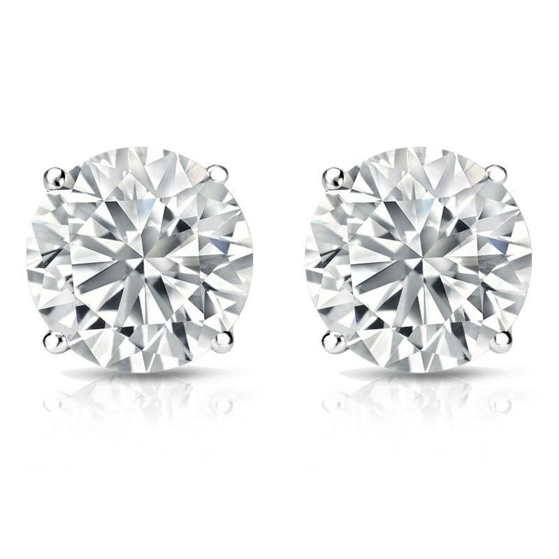 1.42 Cttw. 14K White Gold Diamond Stud Earrings