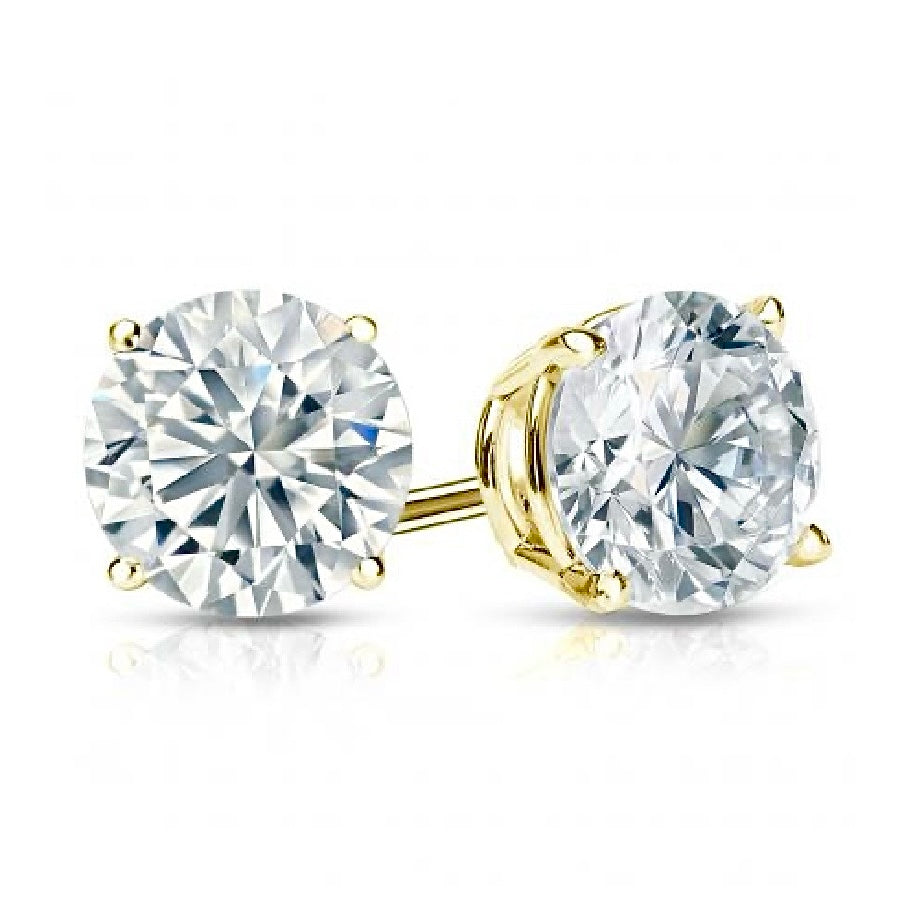 2.15 Cttw. 14K Yellow Gold Lab Grown Diamond Stud Earrings