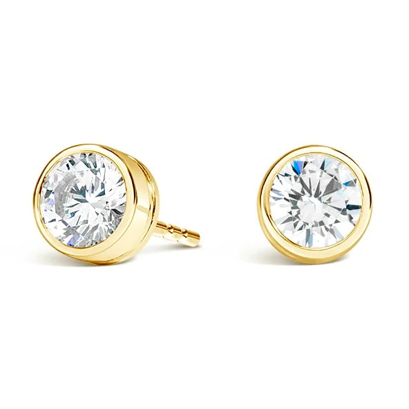 2.02 Cttw. 14K Yellow Gold Lab Grown Diamond Stud Earrings