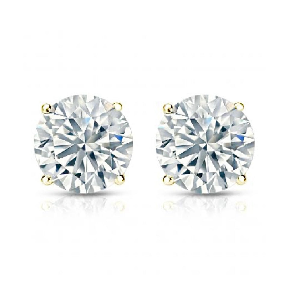 2.15 Cttw. 14K Yellow Gold Lab Grown Diamond Stud Earrings