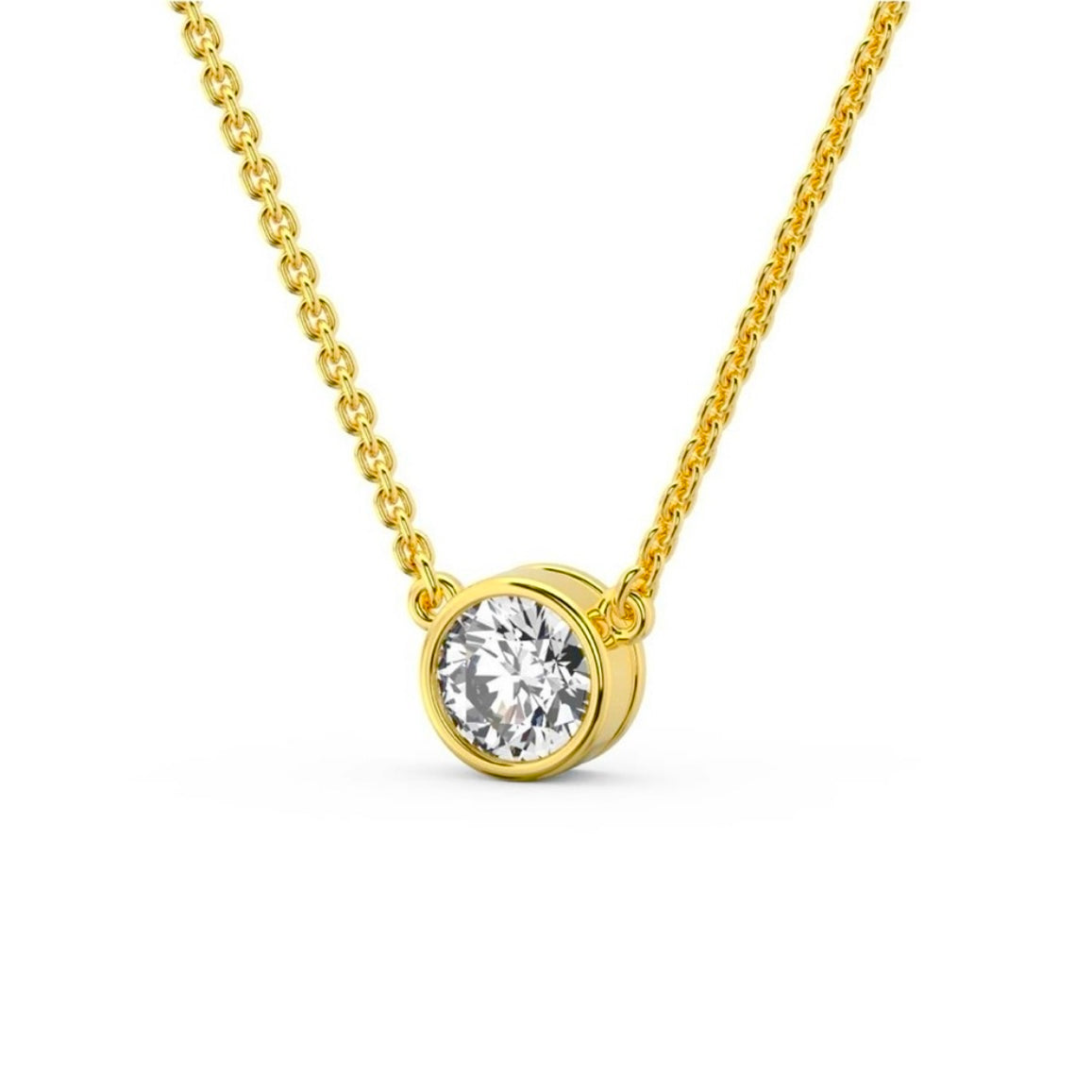 0.85 Ct. 14K Yellow Gold Bezel-Set Lab Grown Diamond Necklace