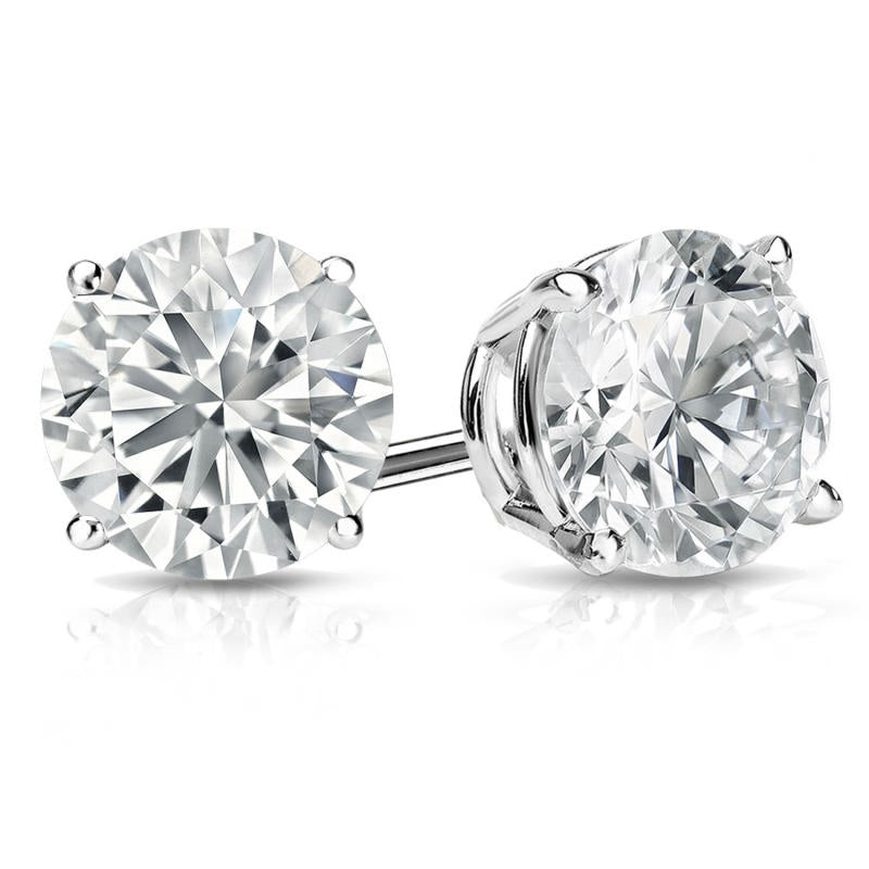 1.42 Cttw. 14K White Gold Diamond Stud Earrings