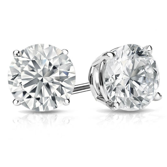 1.53 Cttw. 14K White Gold Diamond Stud Earrings