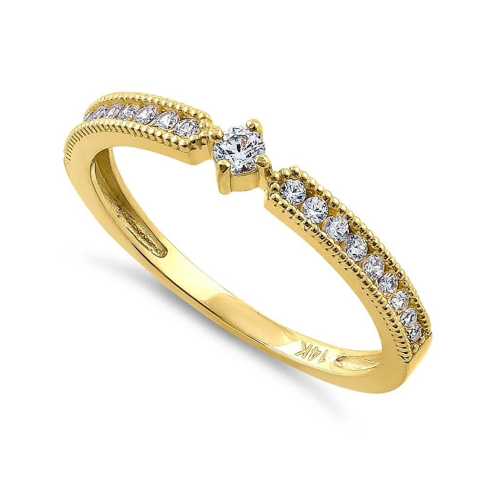 14K Yellow Gold Diamond Wedding Ring