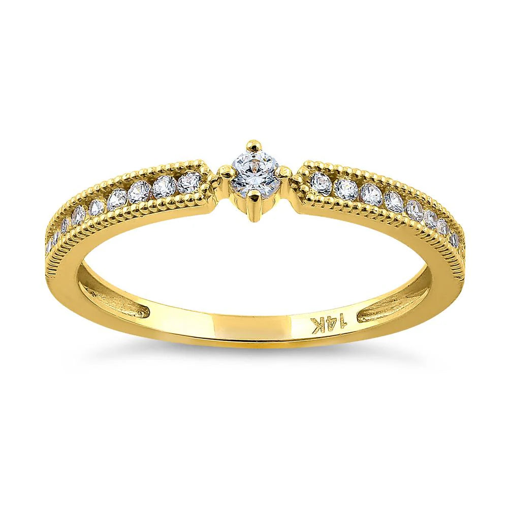 14K Yellow Gold Diamond Wedding Ring