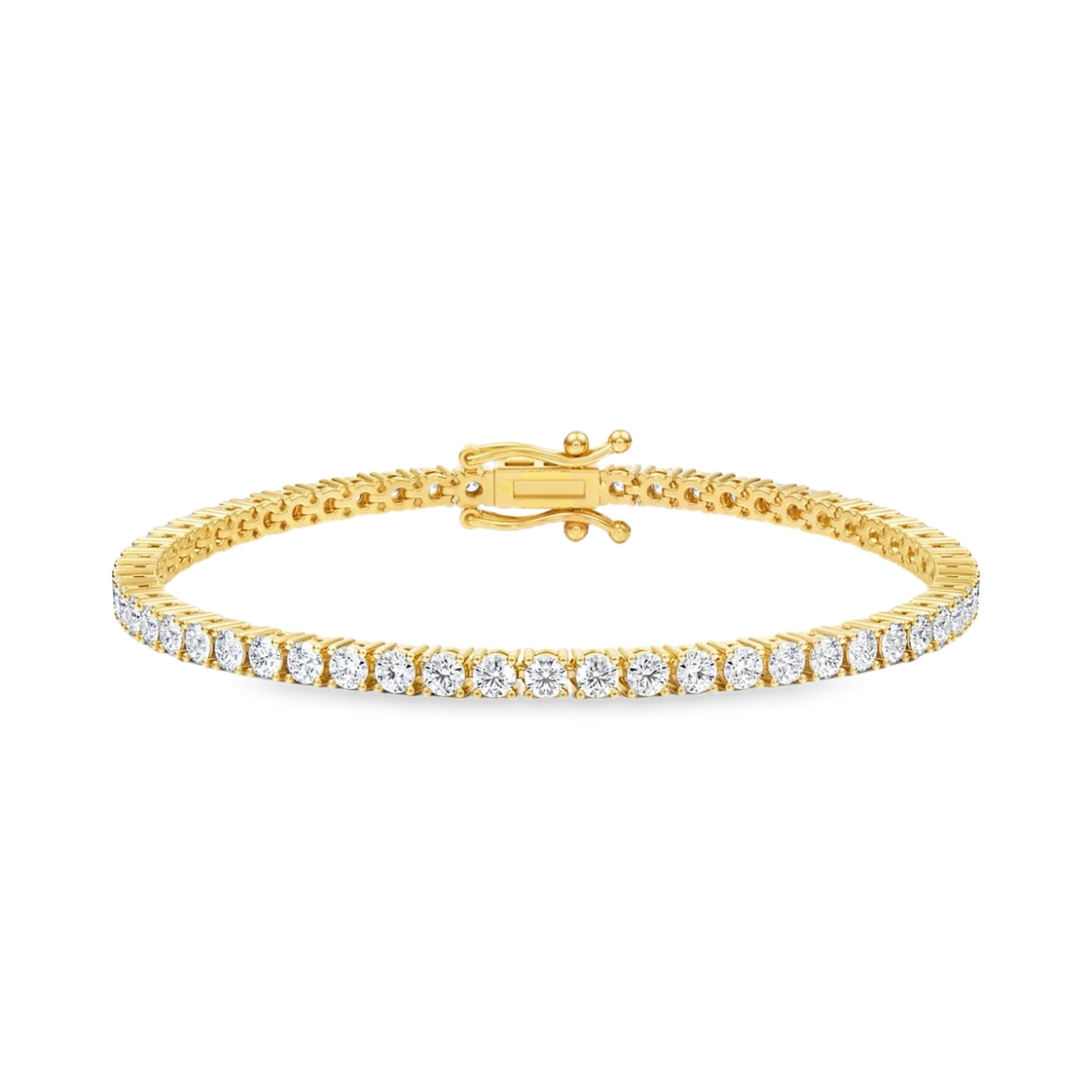 02.97 Cttw. 14K Yellow Gold Diamond Tennis Bracelet