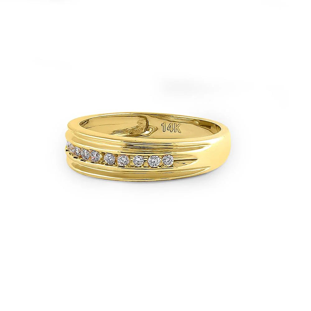 14K Yellow Gold Diamond Men’s Wedding Ring