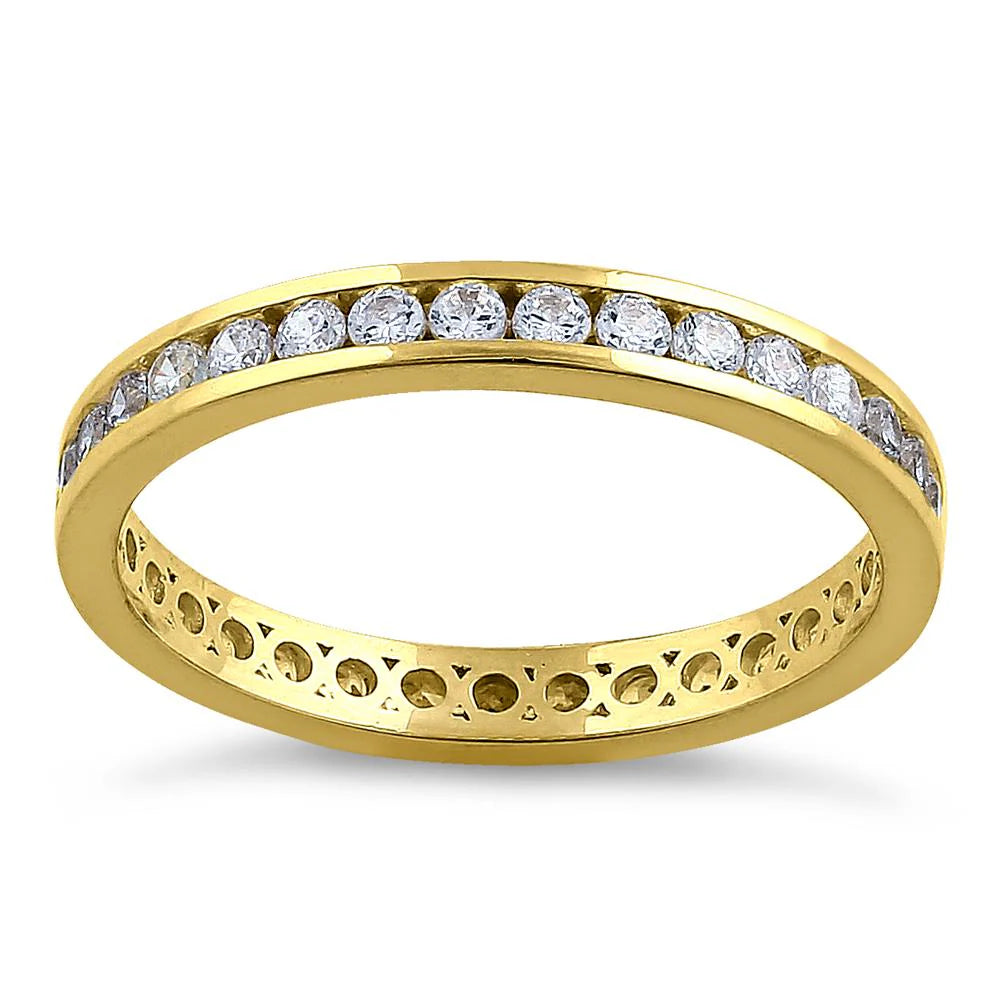 14K Yellow Gold Diamond Eternity Wedding Ring