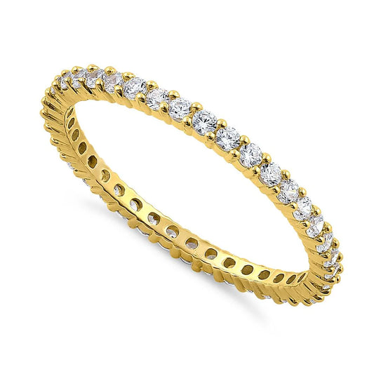 14K Yellow Gold Diamond Eternity Wedding Ring