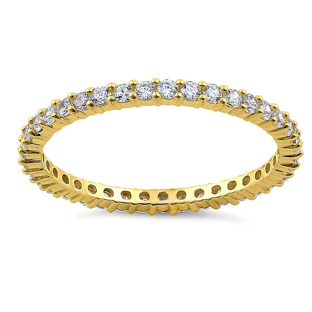 14K Yellow Gold Diamond Eternity Wedding Ring