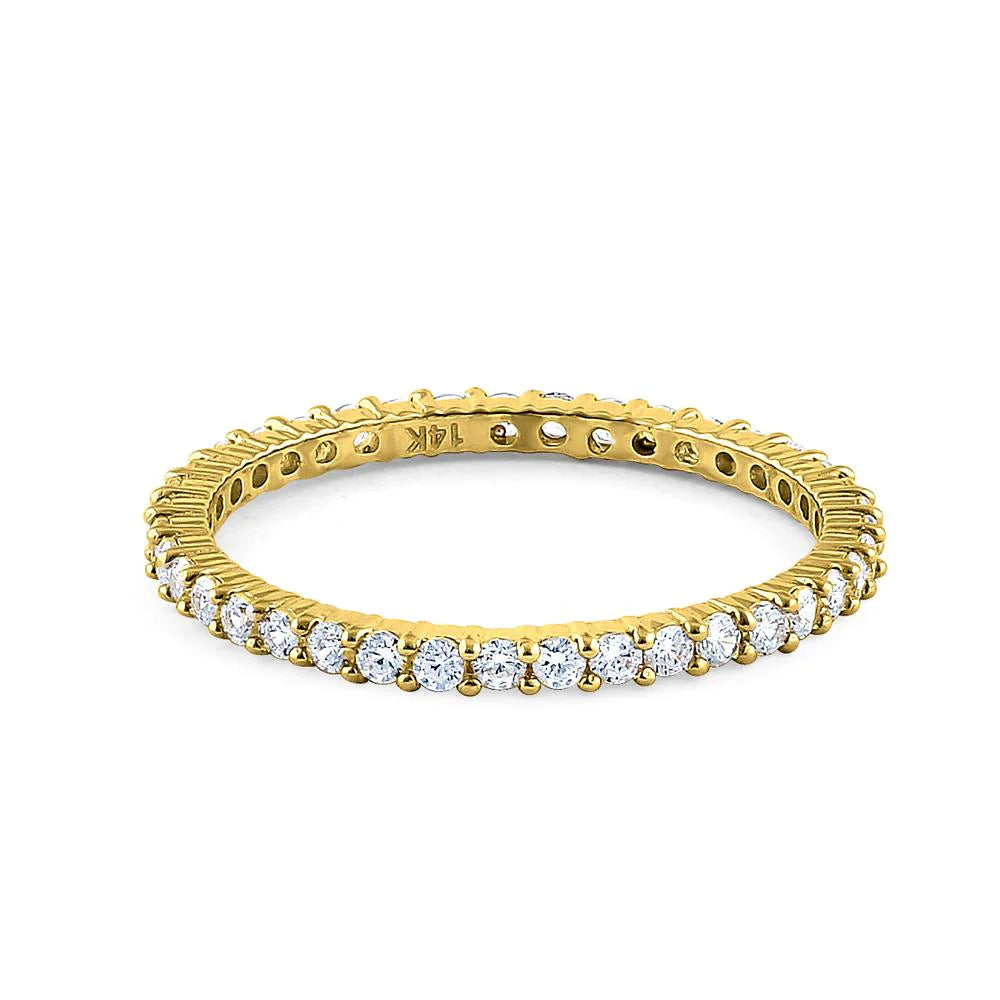 14K Yellow Gold Diamond Eternity Wedding Ring