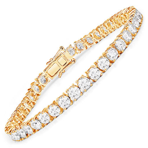 10.00 Cttw. 14K Yellow Gold Lab Grown Diamond Tennis Bracelet