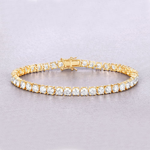 10.00 Cttw. 14K Yellow Gold Lab Grown Diamond Tennis Bracelet