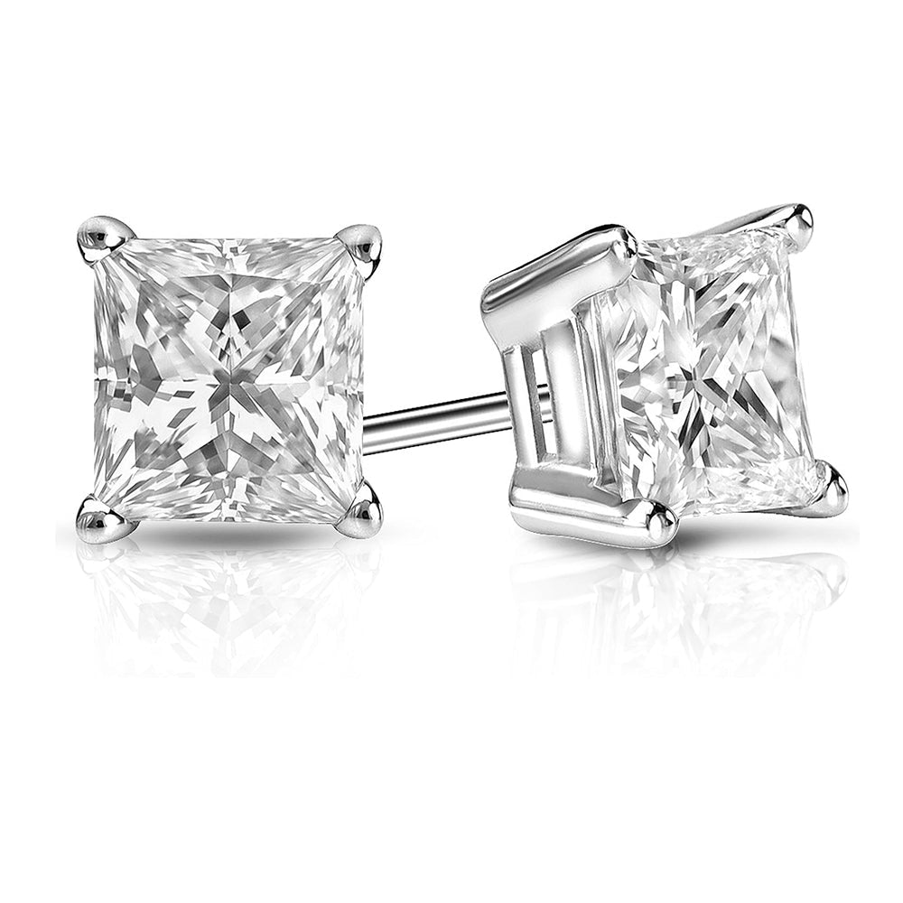 1.00 Cttw. 14K White Gold Diamond Stud Earrings