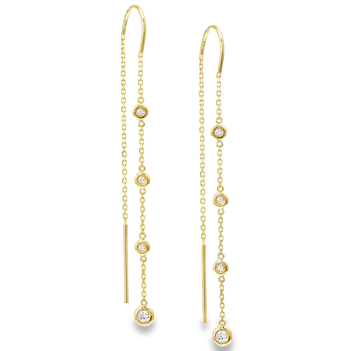 14K Yellow Gold Diamond Fashion Earrings