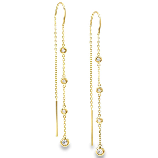 14K Yellow Gold Diamond Fashion Earrings