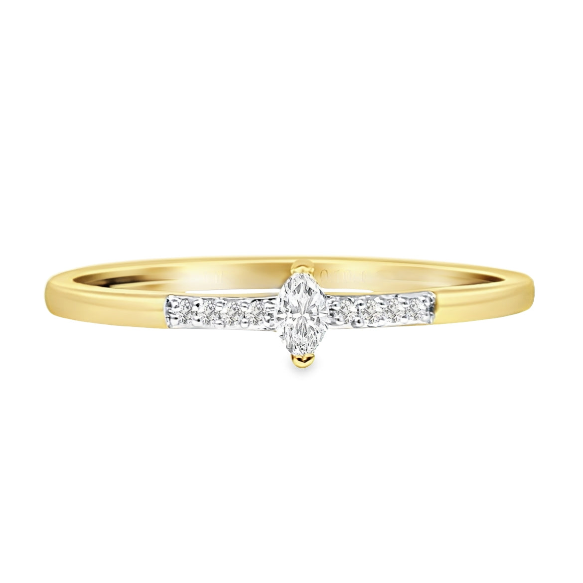 14K Gold Marquise Diamond Vintage Style Ring