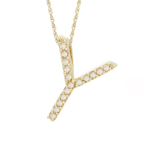 Initial Y Diamond Necklace