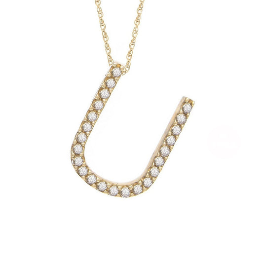 Initial U Diamond Necklace