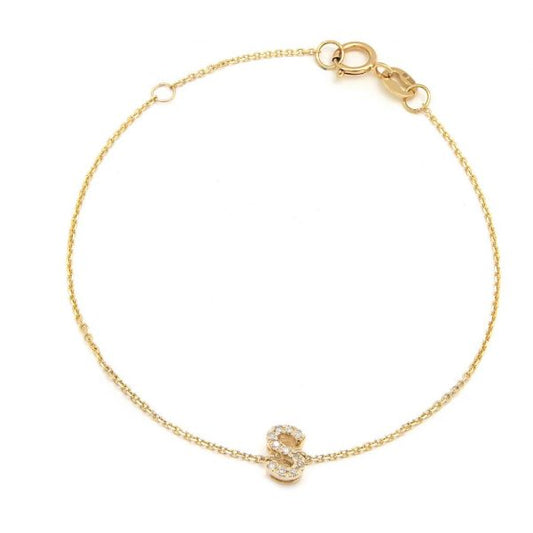 Initial S Diamond Bracelet