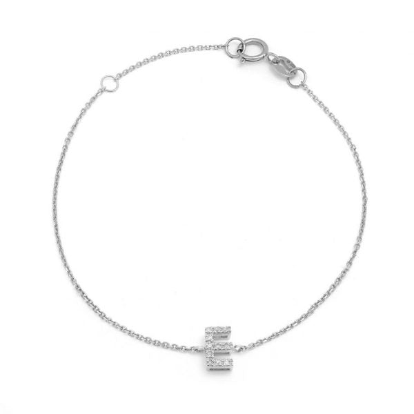 Initial E Diamond Bracelet