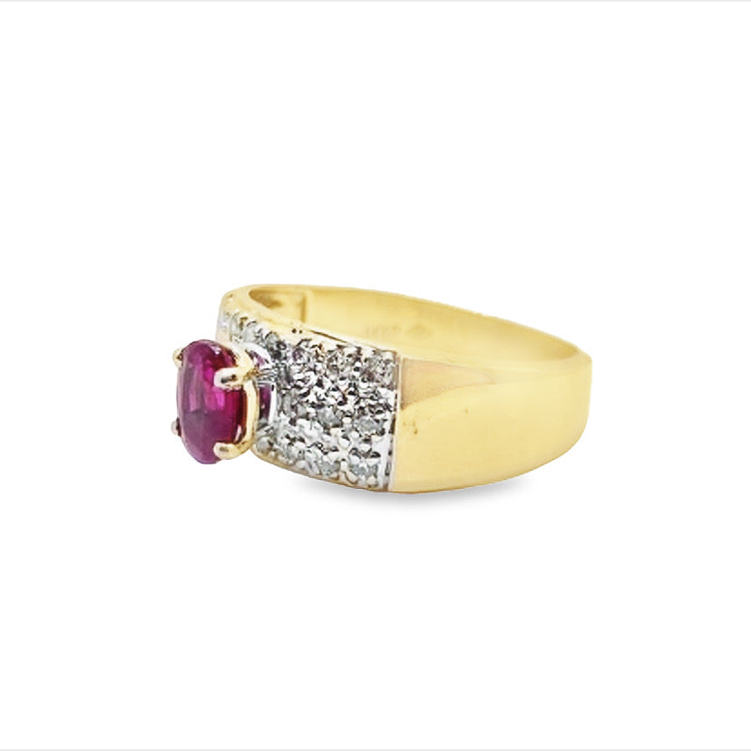 9ct gold ruby on sale and diamond ring