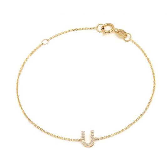 Initial U Diamond Bracelet