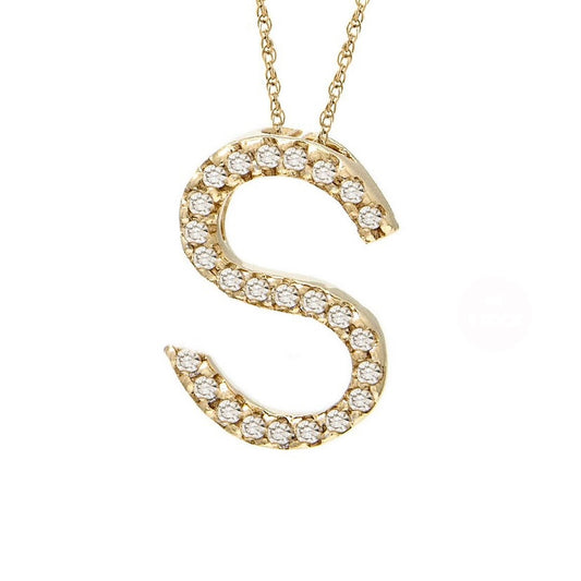 Initial S Diamond Necklace