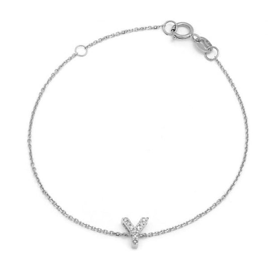 Initial Y Diamond Bracelet