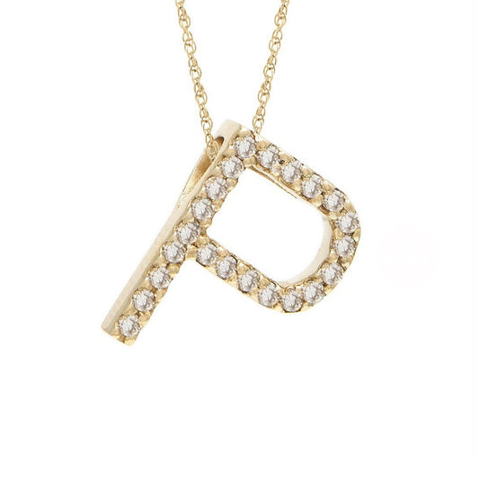 Initial P Diamond Necklace