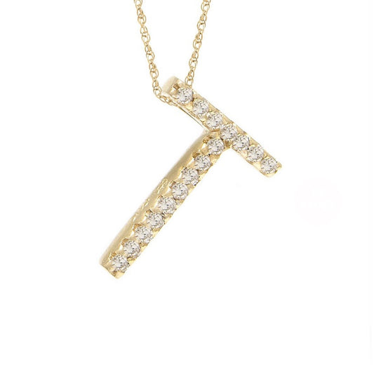 Initial T Diamond Necklace