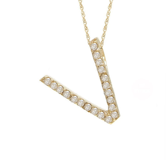 Initial V Diamond Necklace